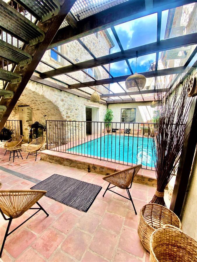 Gite De Groupe 9Ch Ou 3 Gites Independants De 3Ch - Patio Et Piscine Interieure Chauffee Toute L'Annee Vallon-Pont-dʼArc Zewnętrze zdjęcie