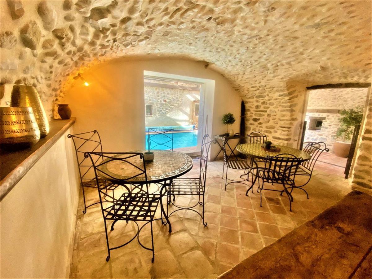 Gite De Groupe 9Ch Ou 3 Gites Independants De 3Ch - Patio Et Piscine Interieure Chauffee Toute L'Annee Vallon-Pont-dʼArc Zewnętrze zdjęcie